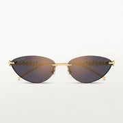 Cartier Clash de C Women Rimless Studded Temple Pink-Grey Gradient Sunglasses