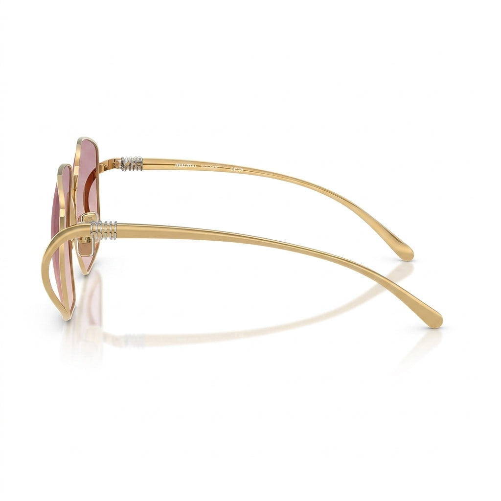 Miu Miu Women MU A57S Oversized Square Pale Gold / Pink Violet Gradient Sunglasses