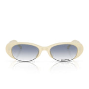 Miu Miu Women Vedette Oval Cut-Out Light Blue Gradient Sunglasses