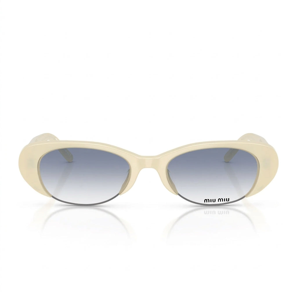 Miu Miu Women Vedette Oval Cut-Out Light Blue Gradient Sunglasses