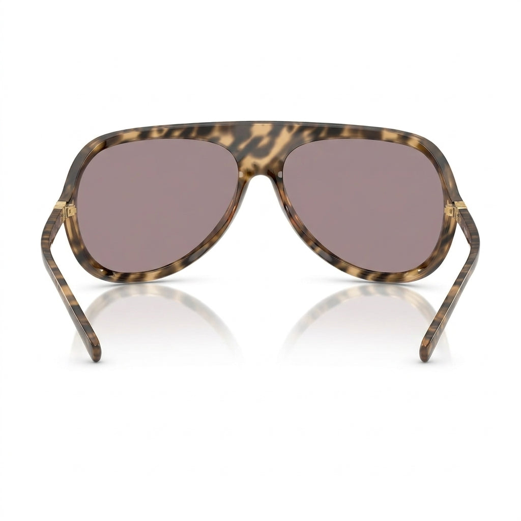 Miu Miu MU A01S Unisex Aviator Shield Honey Tortoise / Soft Grey-Mauve Sunglasses