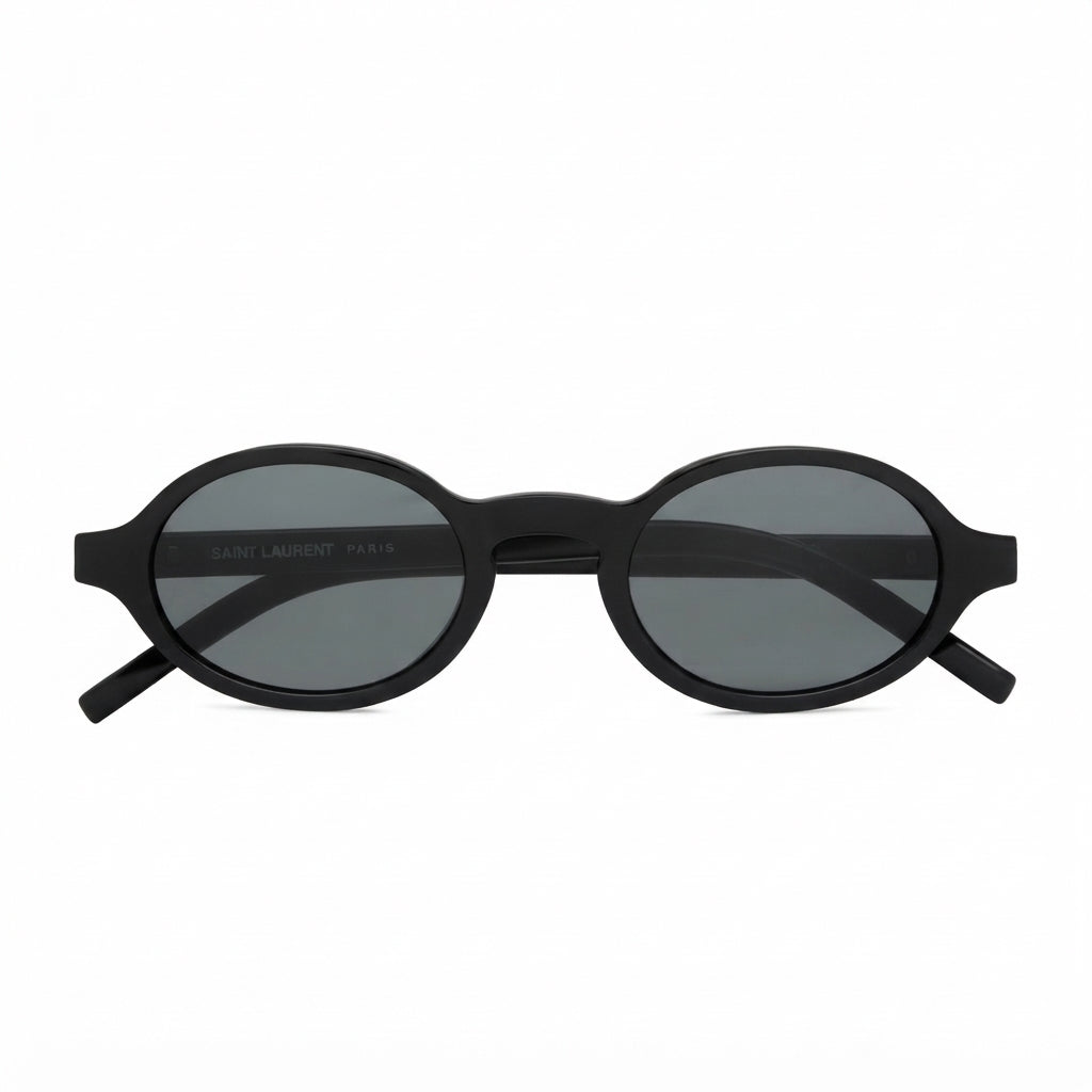 Saint Laurent Unisex SL M161 Oval Black Sunglasses