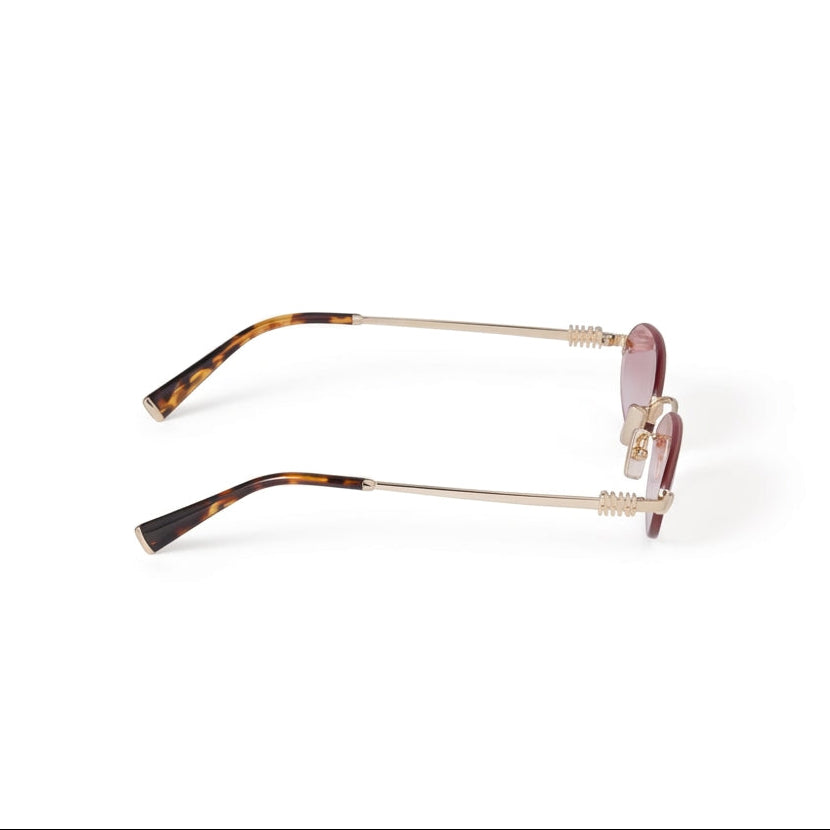 Miu Miu Women Rimless Oval Gradient Pink Sunglasses
