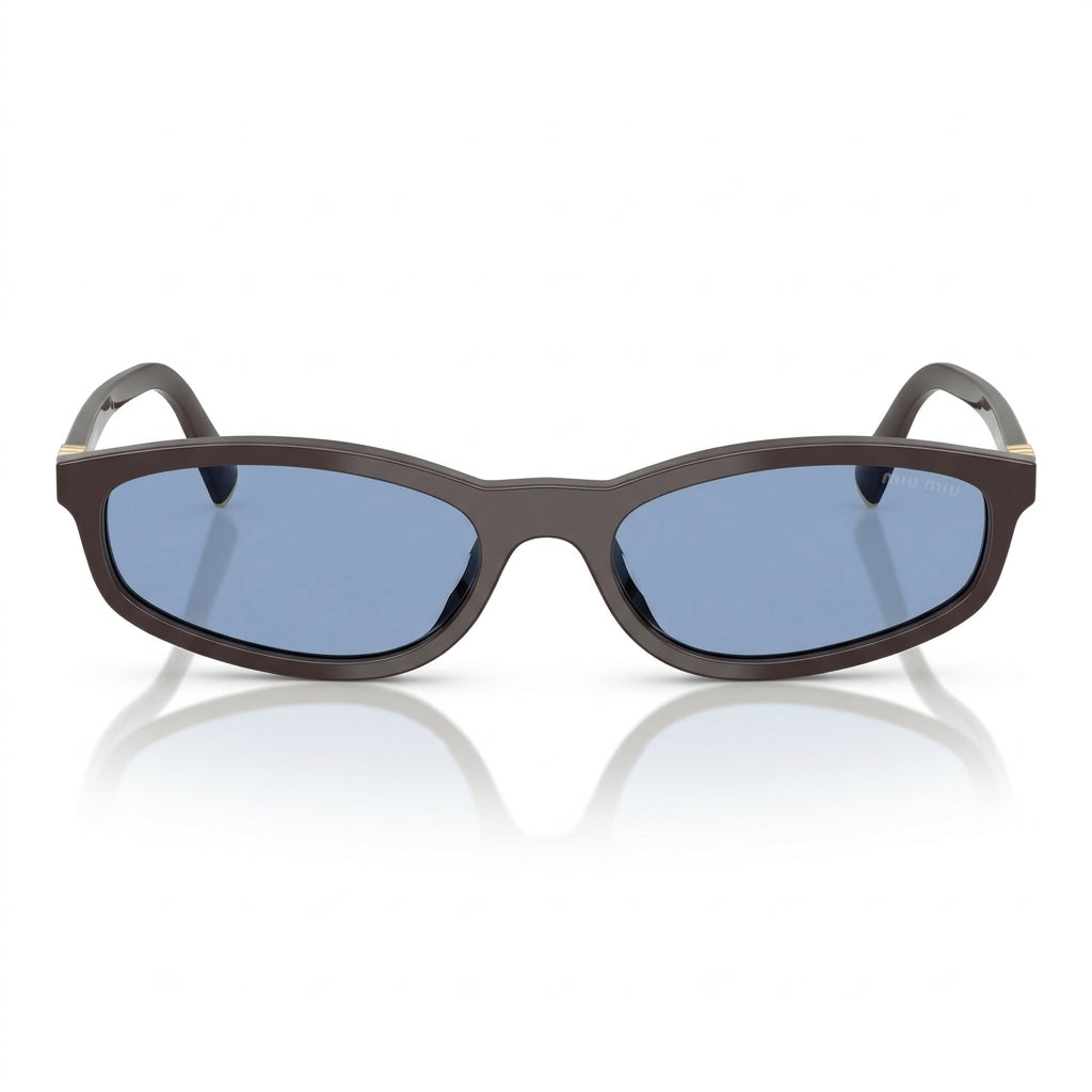 Miu Miu Regard SMUA06 Women Brown / Light Blue Sunglasses