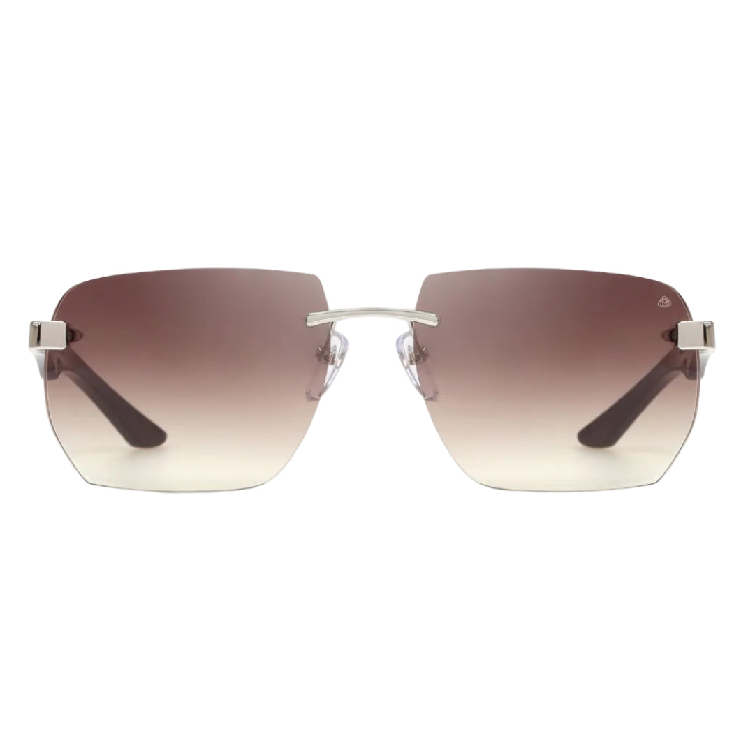 Maybach The Artist Sun I Men / Unisex Platinum Titanium / Chocolate Brown Gradient Sunglasses