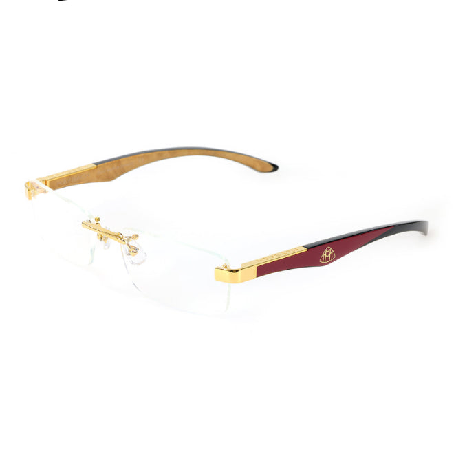 MAYBACH The Artist III Unisex Luxury 24K Gold / Bordeaux Red Eyeglasses