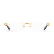 MAYBACH The Artist III Unisex Luxury 24K Gold / White Marbled Buffalo Horn Eyeglasses 