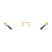 MAYBACH The Artist III Unisex Luxury 24K Gold / Dark Amber Buffalo Horn Eyeglasses 