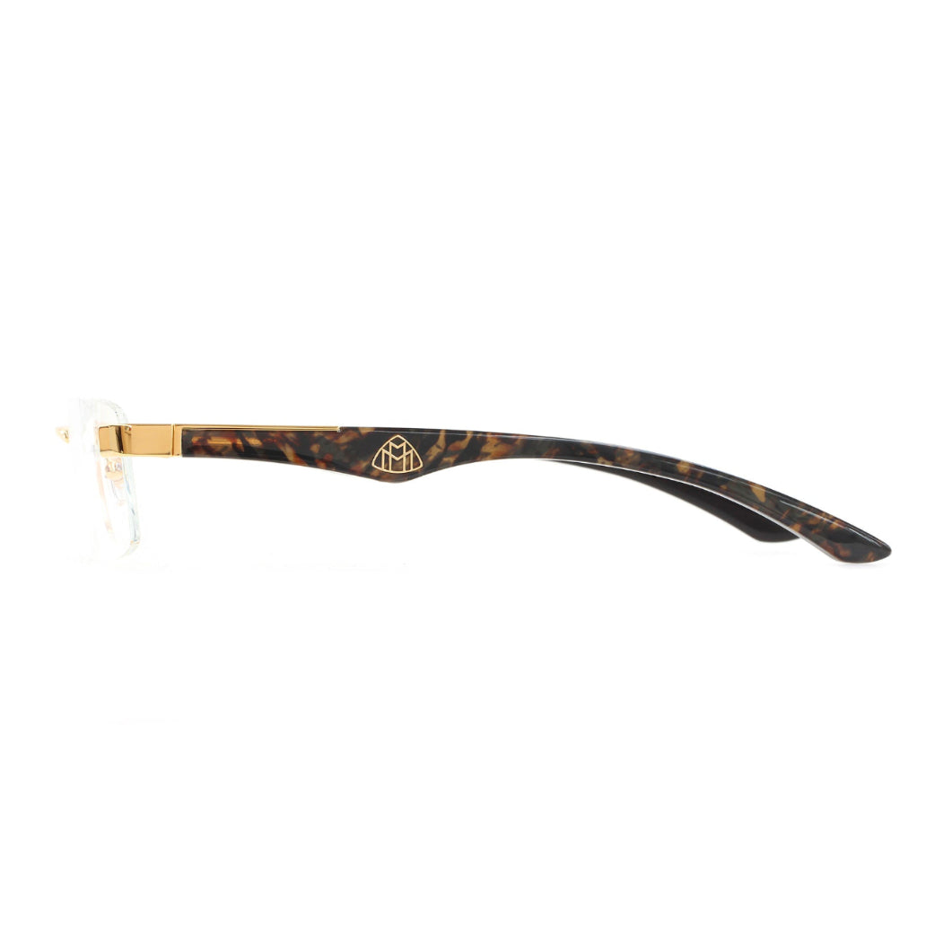 MAYBACH The Artist III Unisex Luxury 24K Gold / Dark Amber Buffalo Horn Eyeglasses