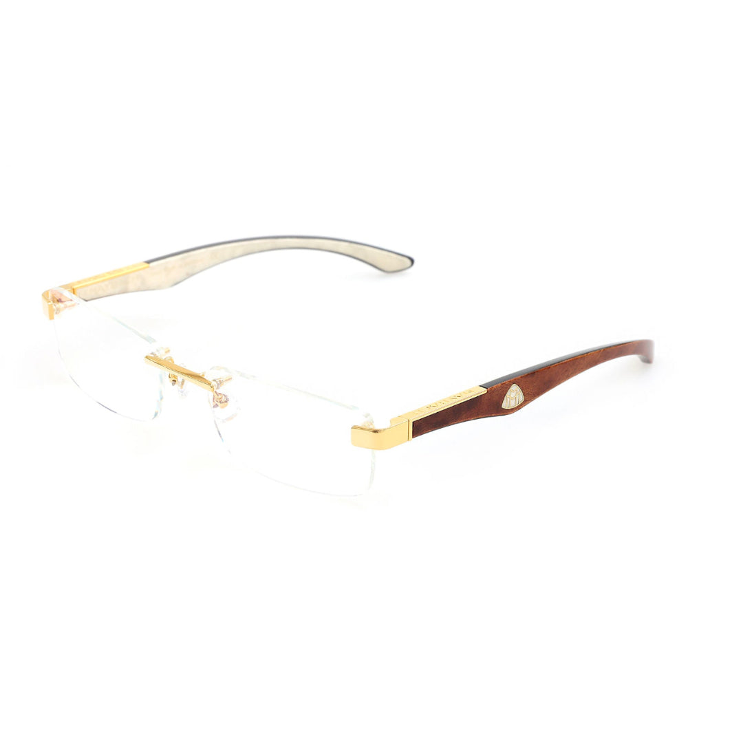 MAYBACH The Artist III Unisex Luxury 24K Gold / Camphor Burr Eyeglasses
