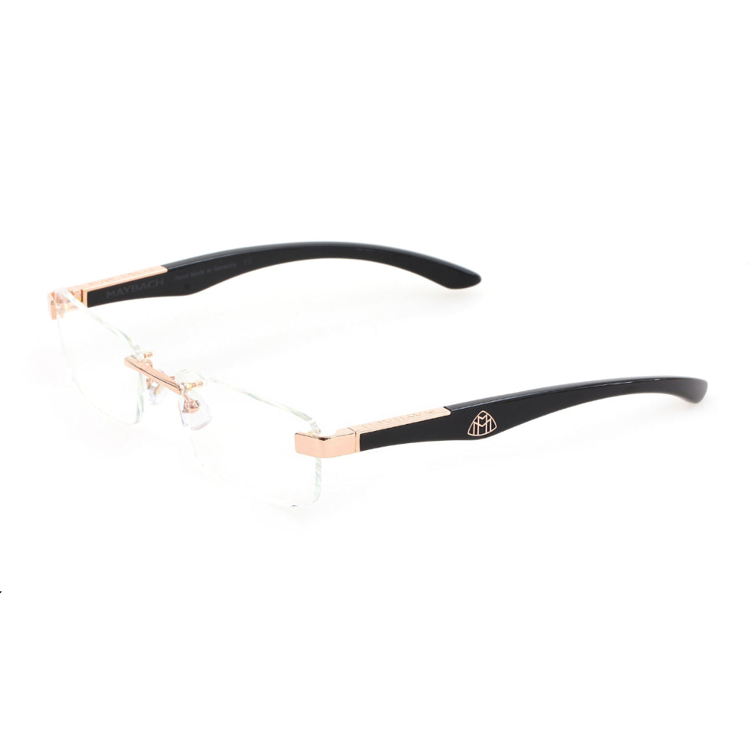 MAYBACH The Artist III Unisex Luxury 18K Rose Gold / Black Piano Lacquer Eyeglasses