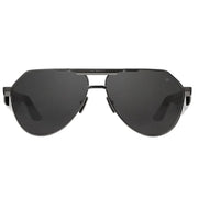 Maybach The King III Unisex Black Satin Titanium Dark Grey Sunglasses