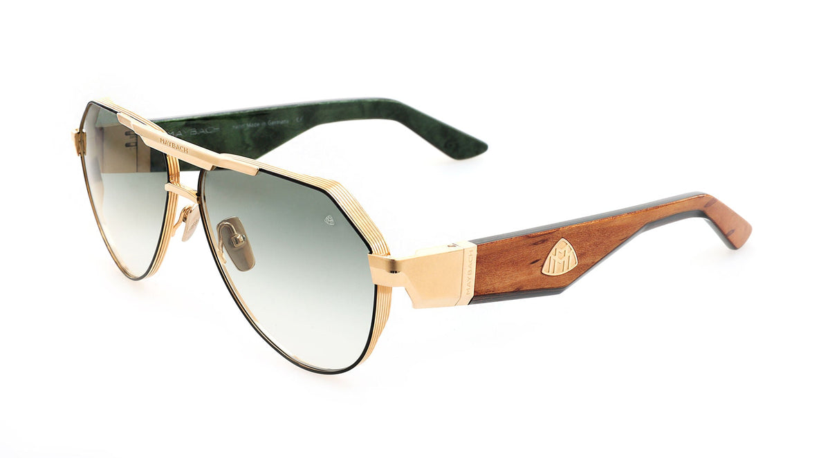 Maybach The King III Unisex 22K Gold / Green Gradient Sunglasses