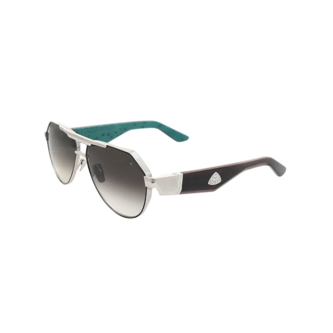 Maybach The King III Unisex Palladium / Black Lacquer Grey Gradient Sunglasses