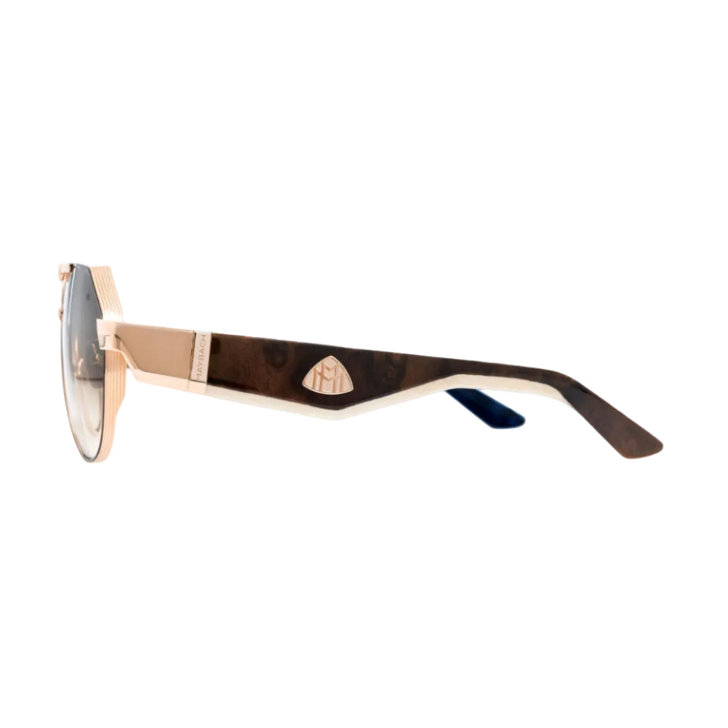 Maybach The King III Unisex 18K Rose Gold / Black Lacquer Sunglasses