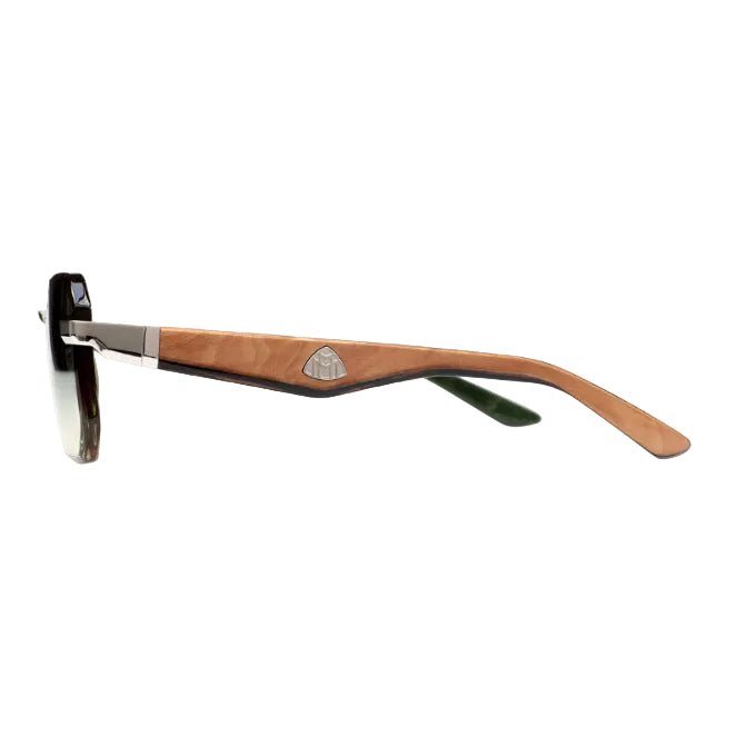 Maybach THE VISIONIST SUN I Unisex Palladium Plated Titanium / Green Gradient Sunglasses