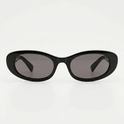 Miu Miu Women Oval Black / Dark Gray Sunglasses