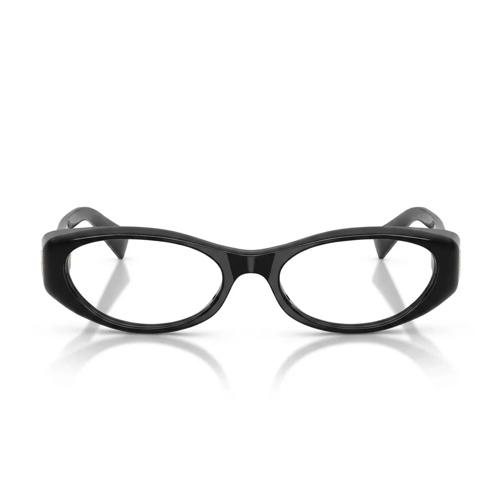 Miu Miu Women MU 03ZV Narrow Oval Optical  Black / Transparent Glasses 