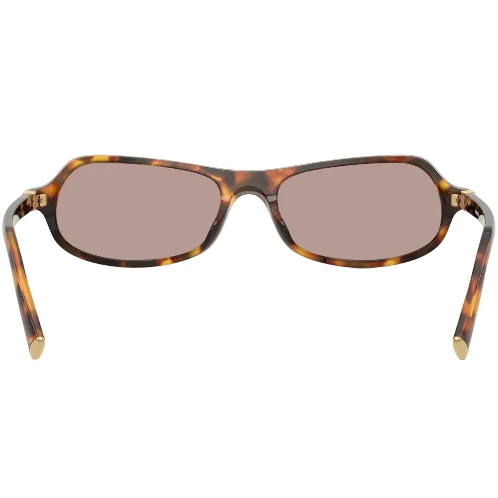 Miu Miu Women MU B10SU Irregular Honey Havana / Light Purple Brown Sunglasses