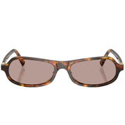 Miu Miu Women MU B10SU Irregular Honey Havana / Light Purple Brown Sunglasses 