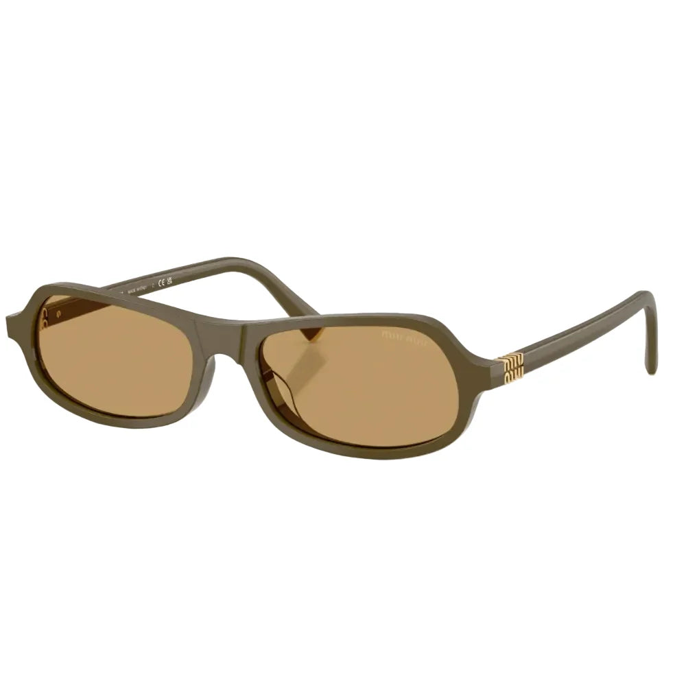 Miu Miu Women MU B10SU Irregular Green / Brown Sunglasses