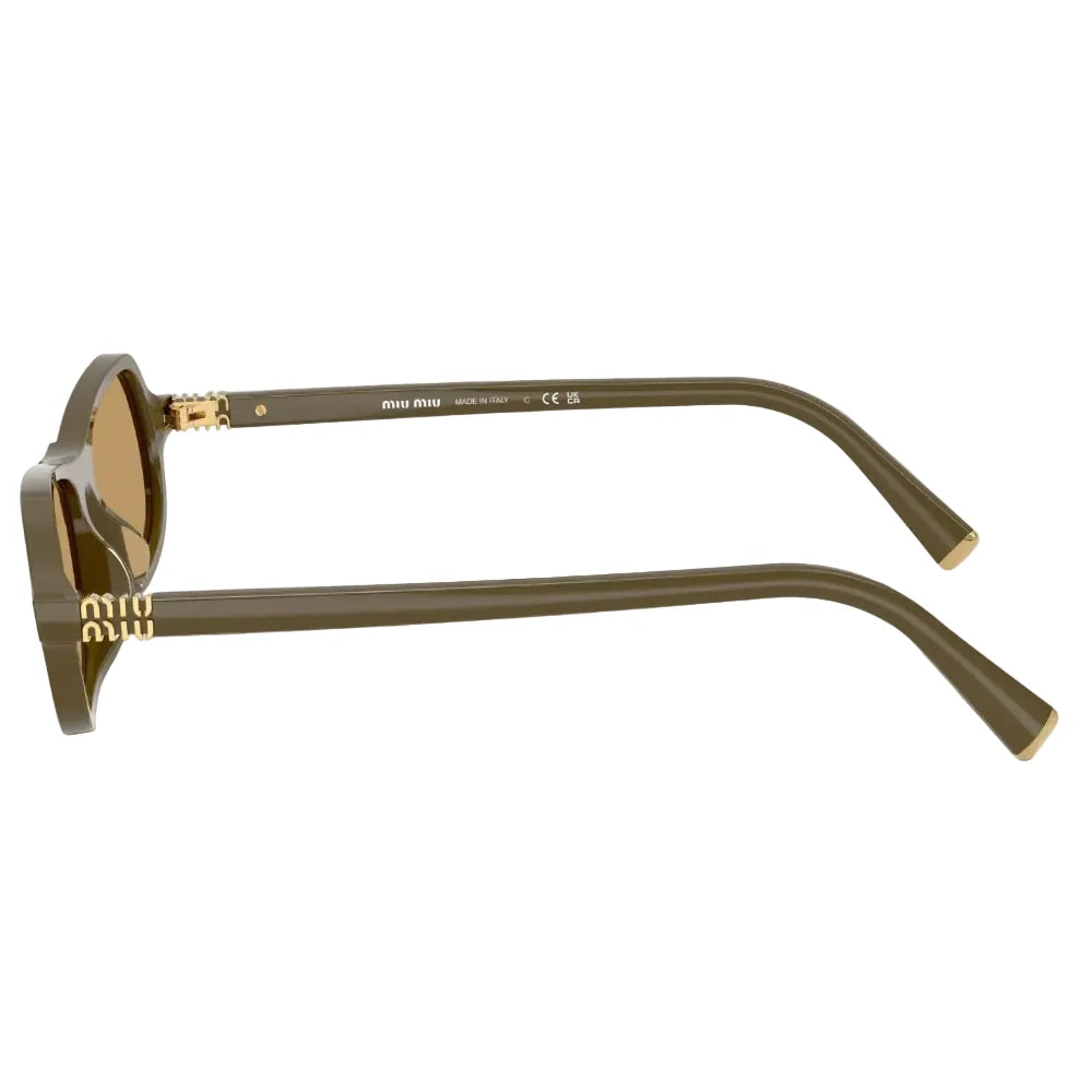 Miu Miu Women MU B10SU Irregular Green / Brown Sunglasses