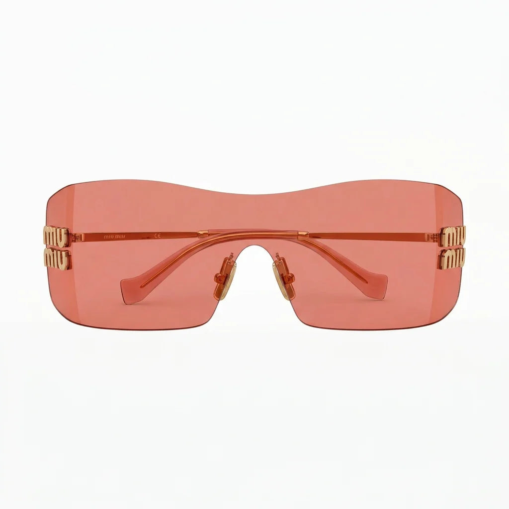 Miu Miu Aube Women Gold Metal Red Sunglasses 