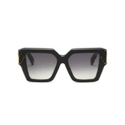 Philipp Plein Women Black Acetate Hexagon Logo Sunglasses
