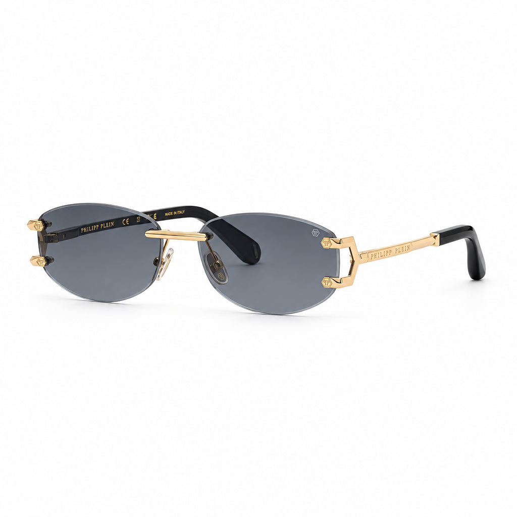 Philipp Plein Unisex Oval PLEIN SLEEK Black Sunglasses
