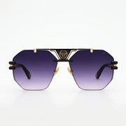 Philipp Plein Men Hexagonal Gold & Black Violet Gradient Sunglasses
