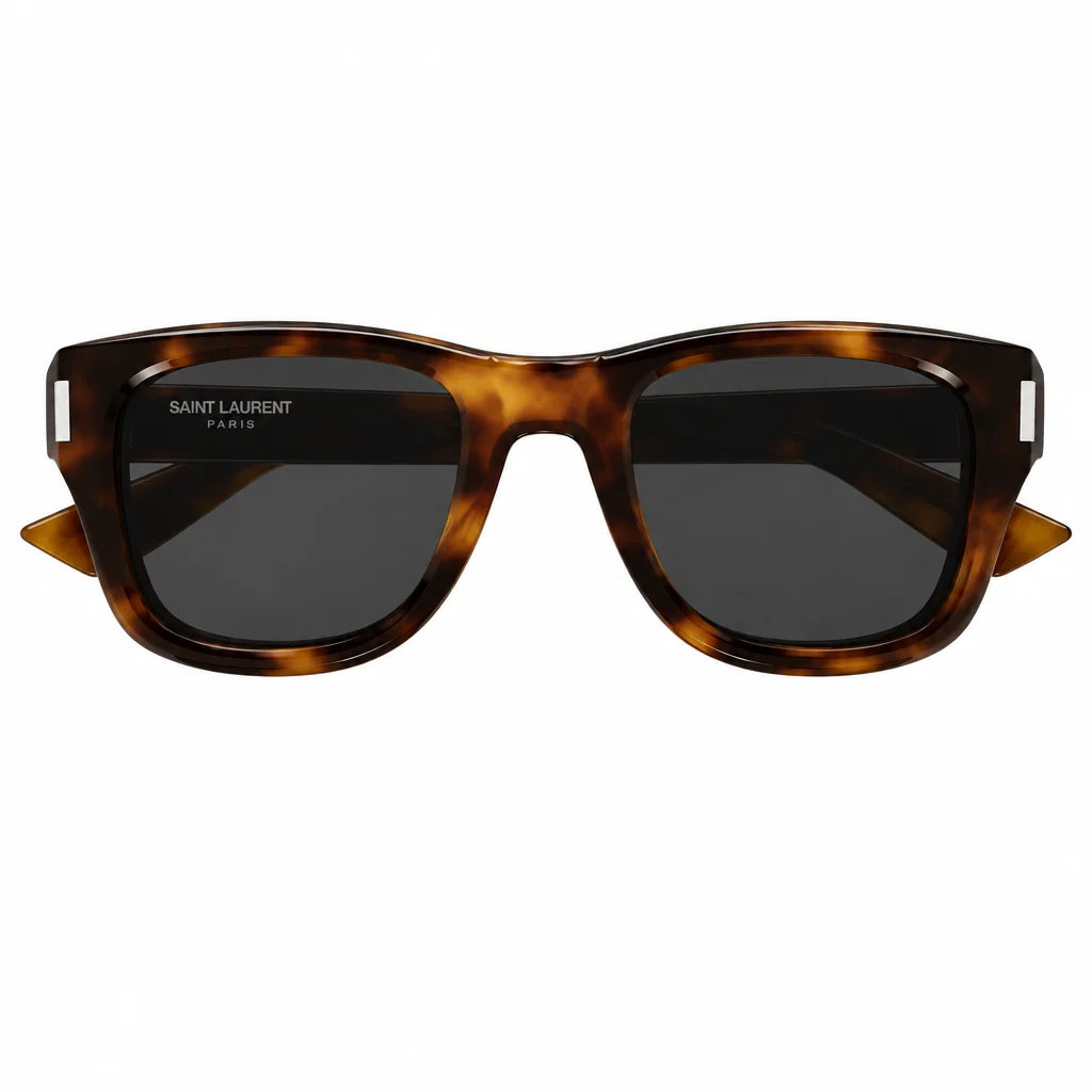 Saint Laurent Unisex SL 801 005 Square Medium Havana Sunglasses