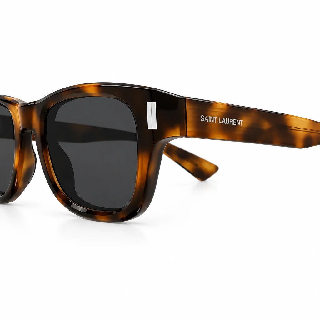 Saint Laurent SL 801 005 Unisex Square Medium Havana Sunglasses
