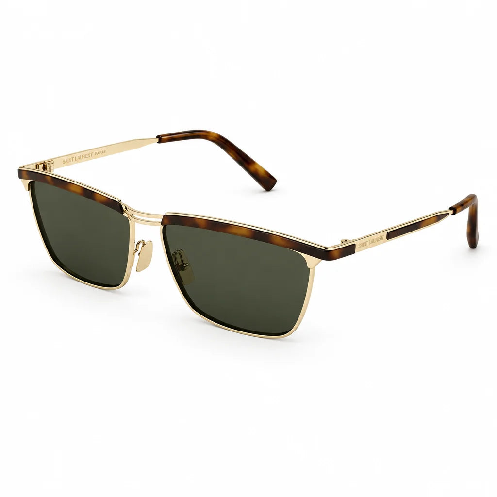 Saint Laurent Men SL 795 Joe Square Gold / Havana Sunglasses