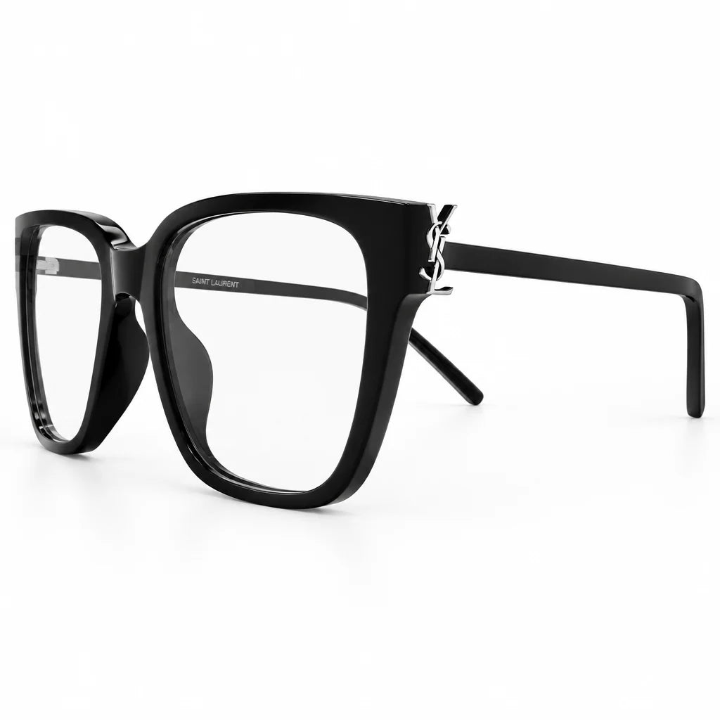 Saint Laurent Women SL M48O_A/FN 002 54 Transparent Black Optical Glasses