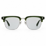 Chrome Hearts Unisex Olive Green Titanium Semi-Rimless Optical Frames