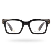 Philipp Plein Men Shiny Black & Gold Square Glasses