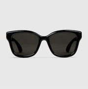 Gucci Women Low Nose Bridge Fit Square Black Sunglasses