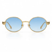 Cartier Panthère de C Women Round Blue Gradient Sunglasses