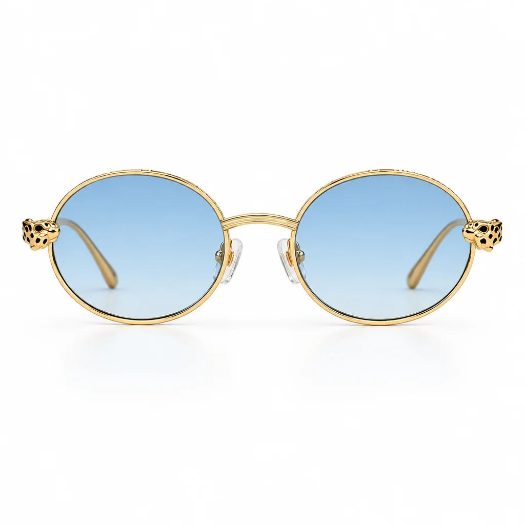 Cartier Panthère de C Women Round Blue Gradient Sunglasses