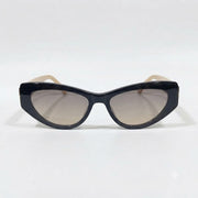 Chanel Women Angular Cat Eye Black & Beige Sunglasses