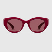 Gucci Women Low Nose Bridge Fit Red Sunglasses