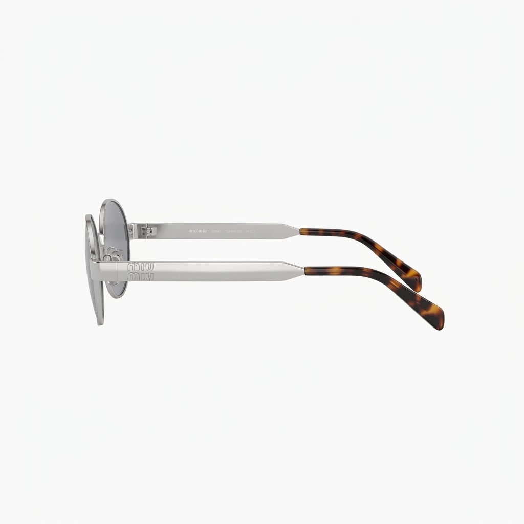 Miu Miu Envie Women MU B51S Oval Antiqued Steel / Grey Sunglasses
