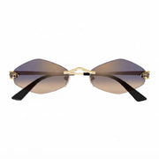 Cartier Panthère de Unisex Rimless Hexagonal Purple Gradient Tint Sunglasses