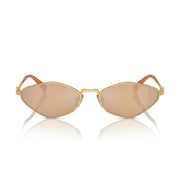 Miu Miu Women Geometric Pale Gold / Orange Mirror Sunglasses 
