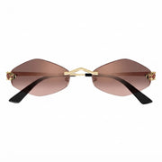 Cartier Panthère de Unisex Rimless Hexagonal Rose-to-Brown Gradient Tint Sunglasses