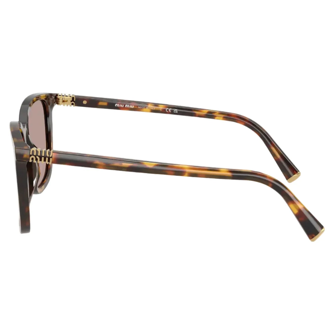 Miu Miu Women Square Honey Havana / Light Purple Brown Sunglasses