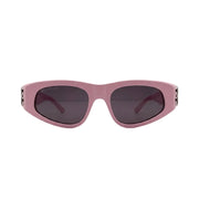 Balenciaga Women Dynasty Shiny Solid Pink / Silver D-Frame Sunglasses