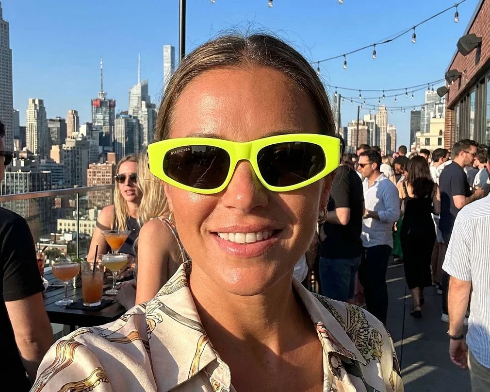 Balenciaga Women Dynasty Yellow / Silver D-Frame Sunglasses