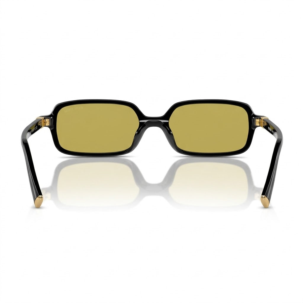 Miu Miu Regard MU 11ZS Women Rectangular Black / Olive Green Sunglasses