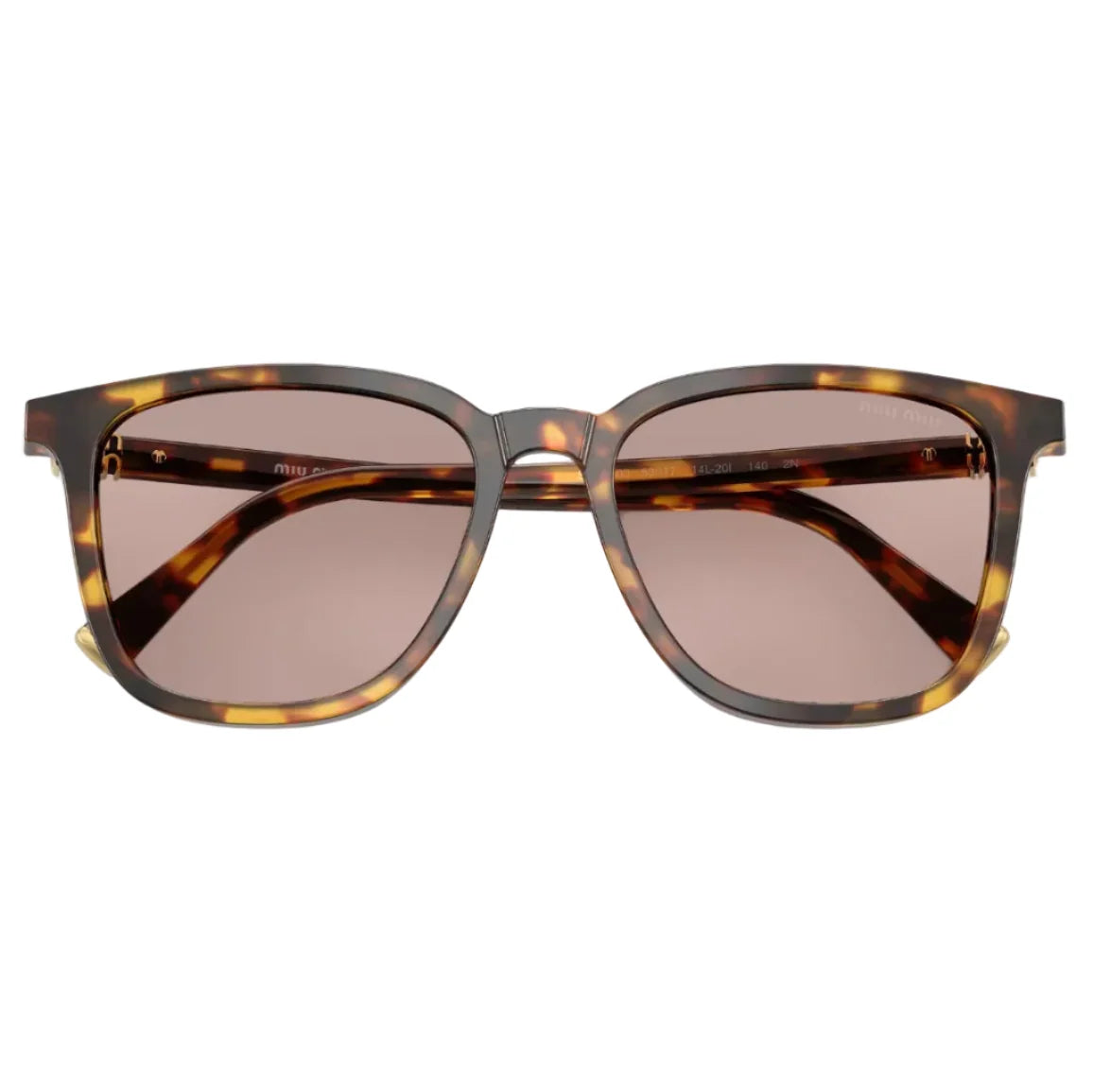 Miu Miu Women Square Honey Havana / Light Purple Brown Sunglasses